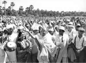 Mohandas Karamchand Gandhi during the movement for Independence